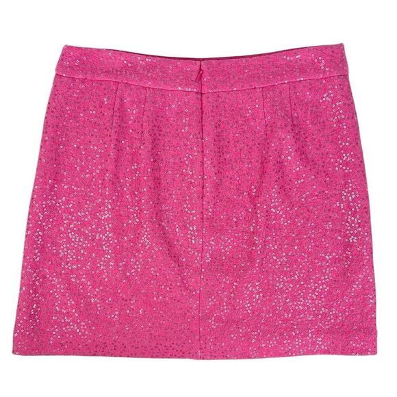 LOFT Hot Pink Barbie Sequin Mini Skirt 8 - Picture 2 of 7